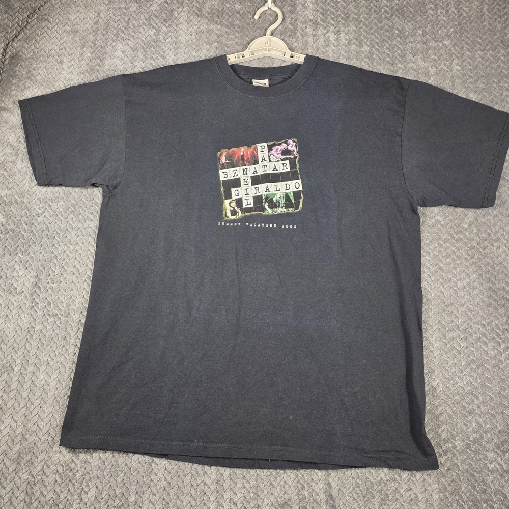 Vintage 2002 Pat Benatar Summer Vacation Tour T-Shirt Men's XL Black Anvil Tag